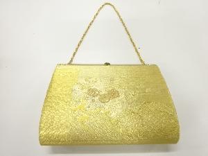 リサイクル　螺鈿波に花模様織出し和装バッグ